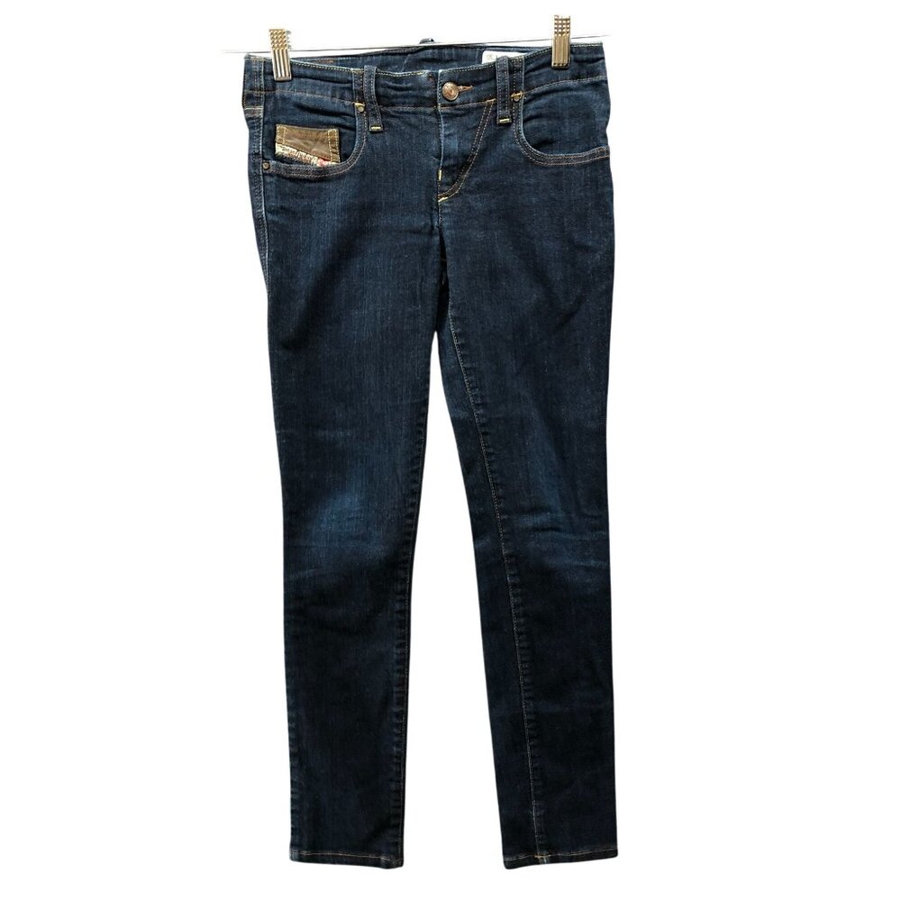 Diesel Grupee Super Slim Skinny Low Rise Jeans Womens 25x30 (25x27) 0881K Blue